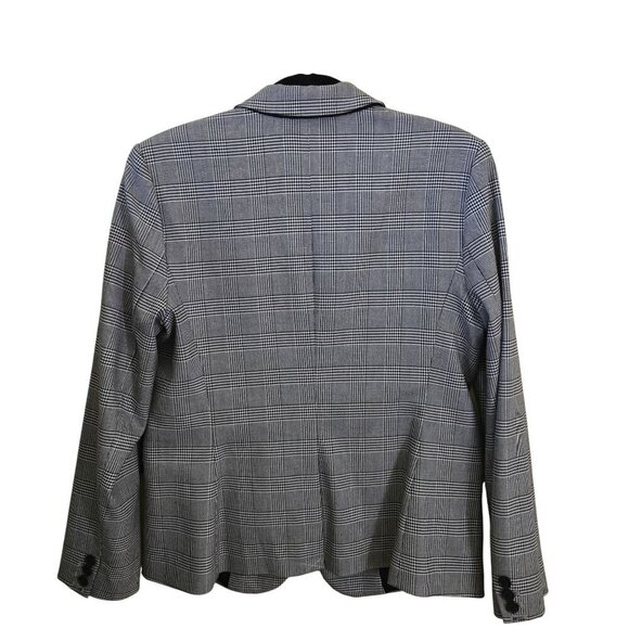 Ann Taylor Suiting Houndstooth Plaid Business Blazer Size 8 - Picture 2 of 4
